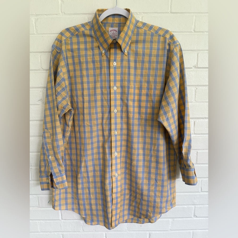Brooks Brothers Yellow/Blue Checkered Shirt